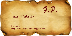 Fein Patrik névjegykártya