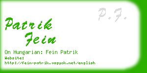 patrik fein business card